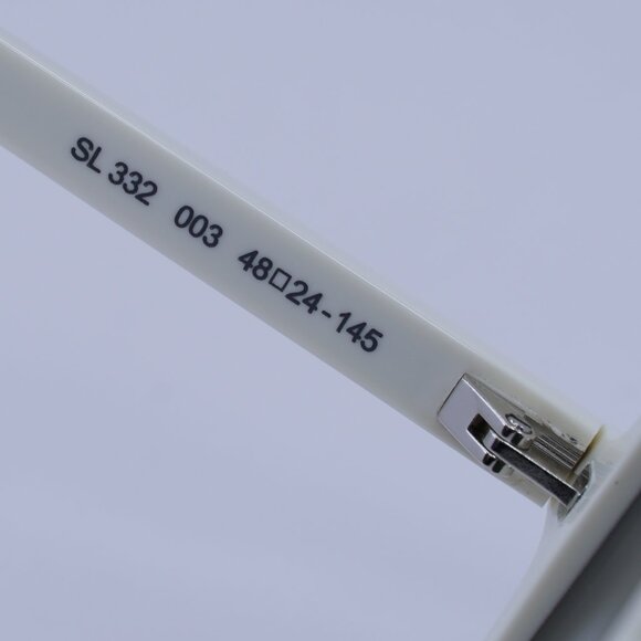 Saint Laurent SL332 003 Sunglasses Ivory Rectangle Frame, Grey Lenses - Picture 6 of 10